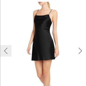 Alice + Olivia Harmony Mini Black Slip Dress